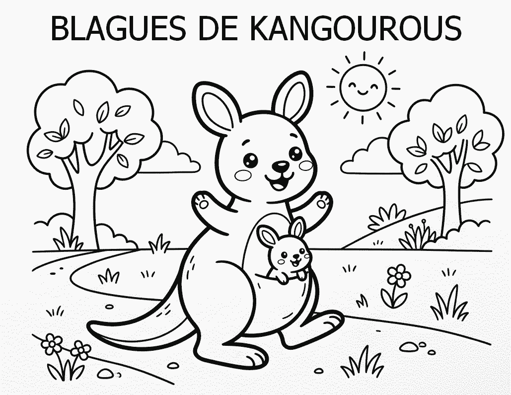 Blagues de kangourous pour enfants : illustration